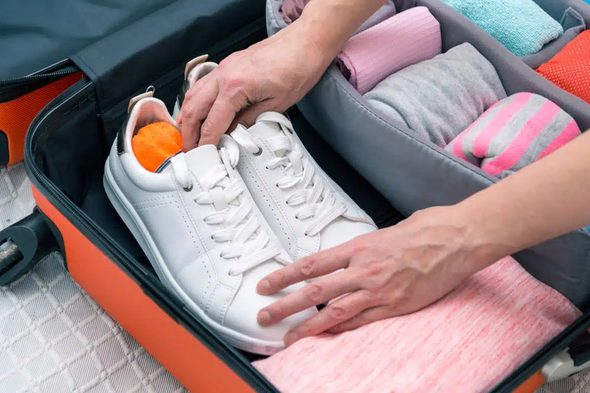 shoes in luggage