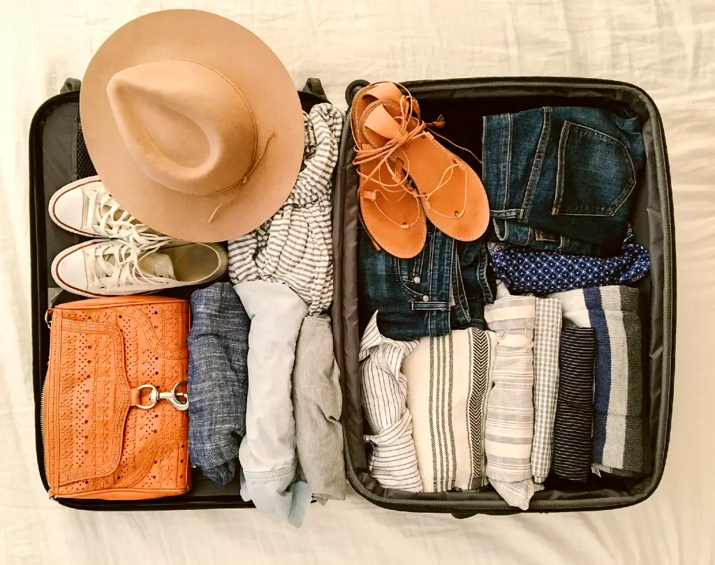 organized suitcase aesthetic