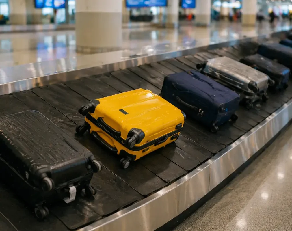 yellow luggage